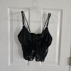 LAST CHANCE CLEARANCE-NWOT Auden Satin And Lace Longline Bralette